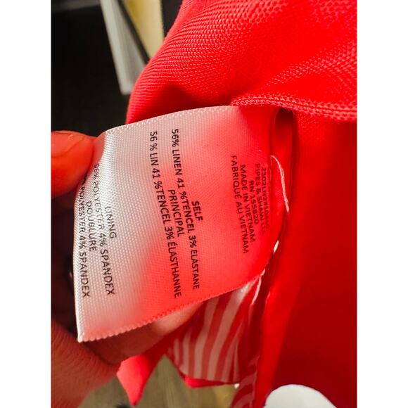 VERONICA BEARD Red Lined Single Button Blazer Coat Size 0 - Picture 7 of 8